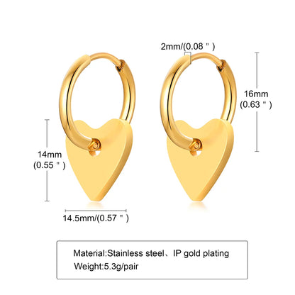 1 Pair Simple Style Classic Style Solid Color Plating 201 Stainless Steel Gold Plated Ear Studs