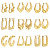 1 Pair Simple Style Classic Style Solid Color Plating Stainless Steel Gold Plated Earrings