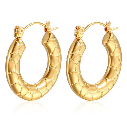 1 Pair Simple Style Classic Style Solid Color Plating Stainless Steel Gold Plated Earrings