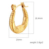 1 Pair Simple Style Classic Style Solid Color Plating Stainless Steel Gold Plated Earrings
