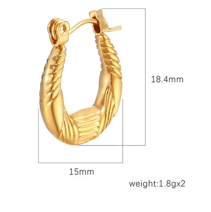 1 Pair Simple Style Classic Style Solid Color Plating Stainless Steel Gold Plated Earrings