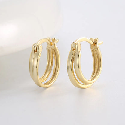 1 Pair Simple Style Classic Style Solid Color Plating Sterling Silver Earrings