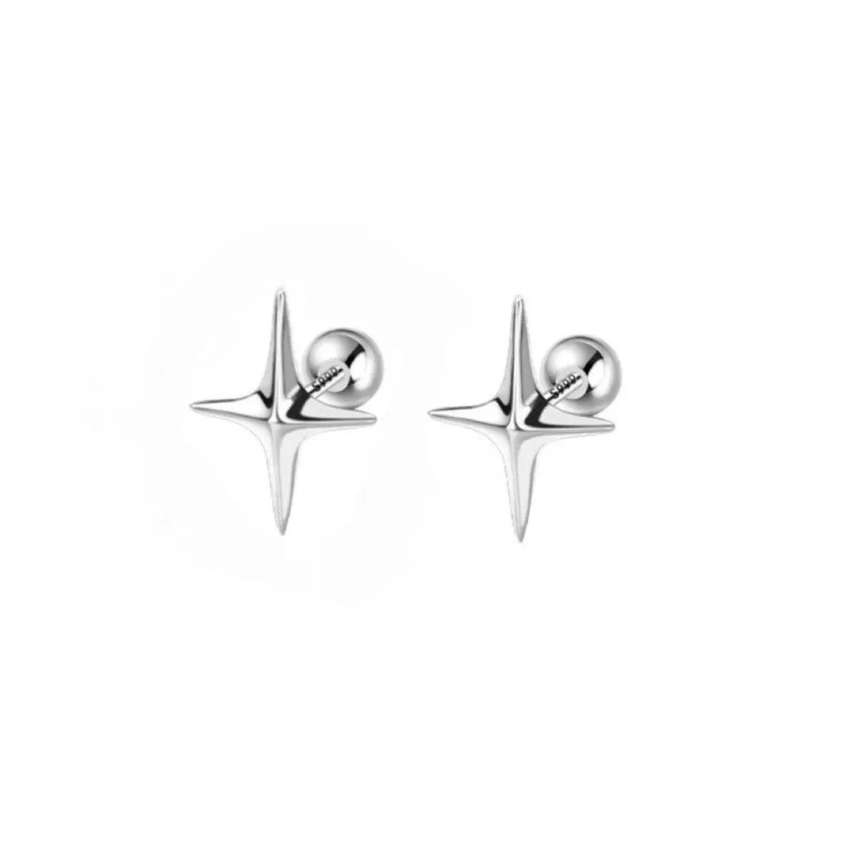 1 Pair Simple Style Classic Style Solid Color Plating Sterling Silver Gold Plated Ear Studs