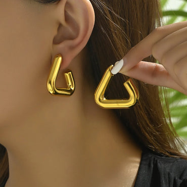 1 Pair Simple Style Classic Style Solid Color Plating Titanium Steel 18k Gold Plated Ear Studs