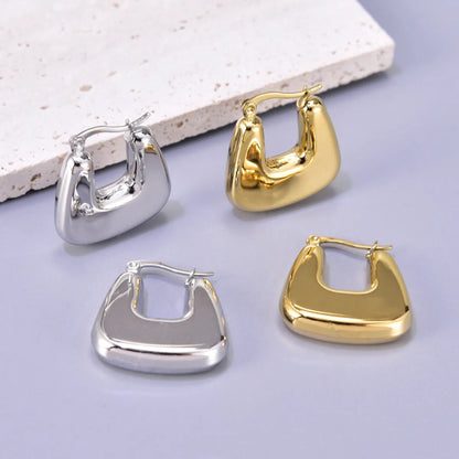 1 Pair Simple Style Classic Style Solid Color Plating Titanium Steel 18k Gold Plated Gold Plated Earrings