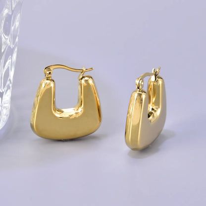 1 Pair Simple Style Classic Style Solid Color Plating Titanium Steel 18k Gold Plated Gold Plated Earrings