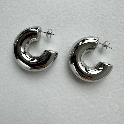 1 Pair Simple Style Classic Style Solid Color Plating Titanium Steel Ear Studs