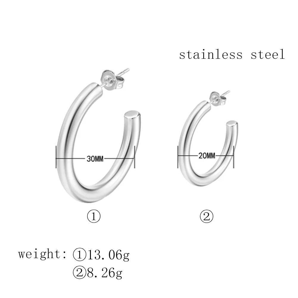 1 Pair Simple Style Classic Style Solid Color Plating 304 Stainless Steel 18K Gold Plated Earrings