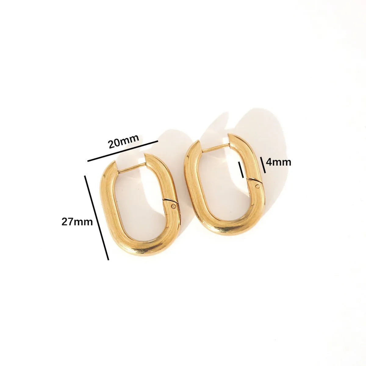 1 Pair Simple Style Classic Style Solid Color Plating Titanium Steel Earrings