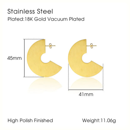 1 Pair Simple Style Classic Style Solid Color Plating Titanium Steel Gold Plated Ear Studs