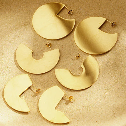 1 Pair Simple Style Classic Style Solid Color Plating Titanium Steel Gold Plated Ear Studs