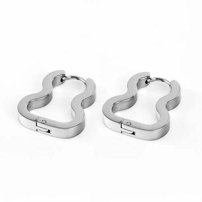 1 Pair Simple Style Classic Style Solid Color Polishing 304 Stainless Steel Earrings