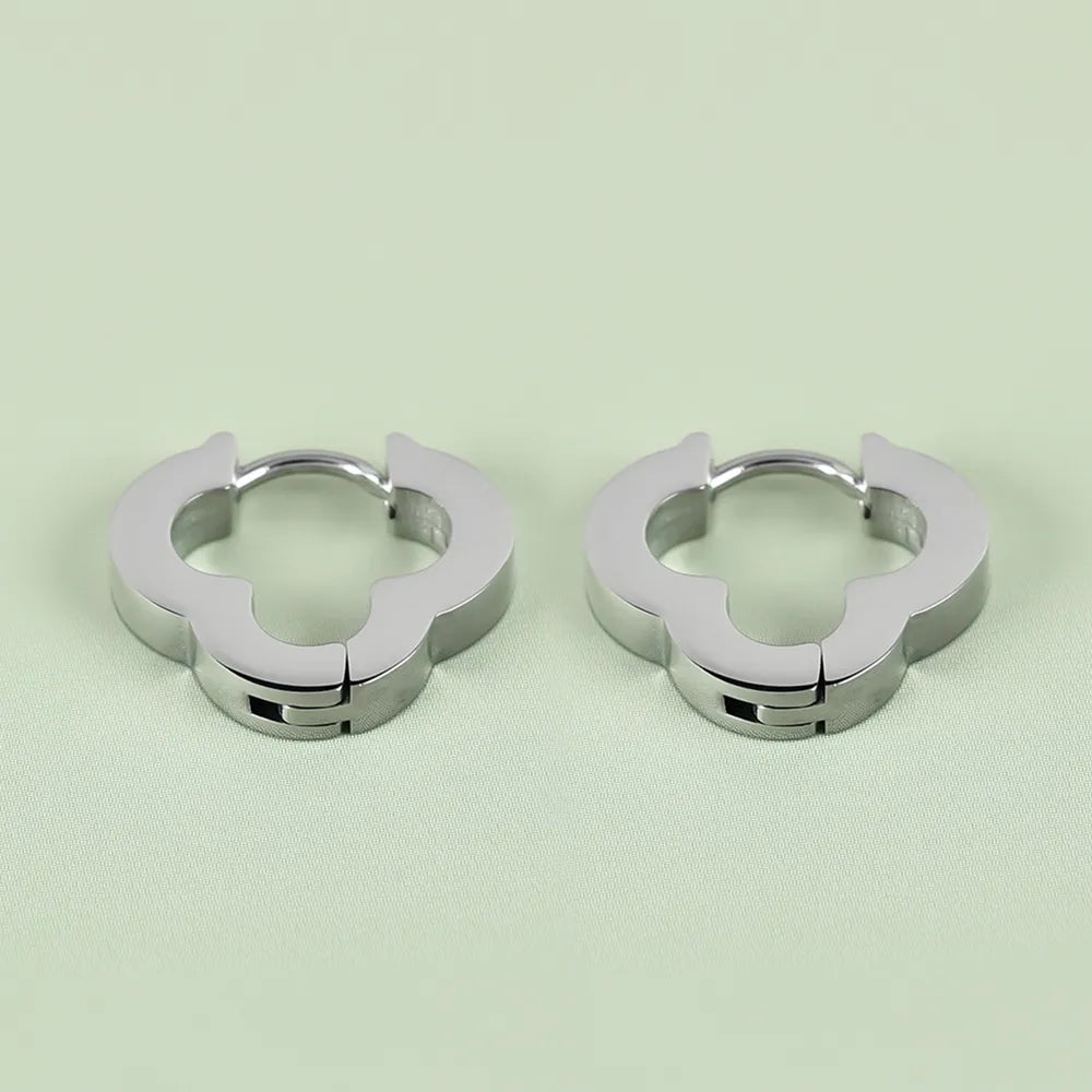 1 Pair Simple Style Classic Style Solid Color Polishing 304 Stainless Steel Earrings