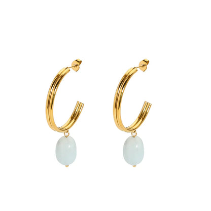 1 Pair Simple Style Classic Style Solid Color Polishing Plating 201 Stainless Steel 18K Gold Plated Drop Earrings