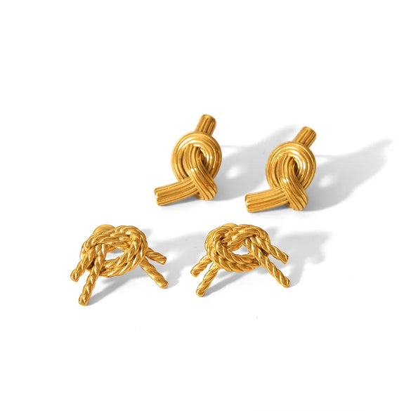 1 Pair Simple Style Classic Style Solid Color Polishing Plating 304 Stainless Steel 18K Gold Plated Ear Studs