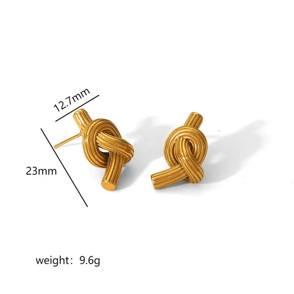 1 Pair Simple Style Classic Style Solid Color Polishing Plating 304 Stainless Steel 18K Gold Plated Ear Studs