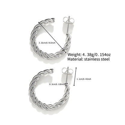 1 Pair Simple Style Classic Style Solid Color Polishing Plating Stainless Steel Gold Plated Ear Studs