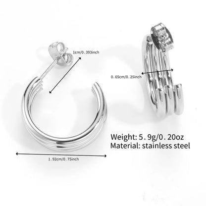 1 Pair Simple Style Classic Style Solid Color Polishing Stainless Steel Ear Studs