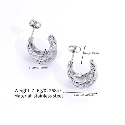 1 Pair Simple Style Classic Style Solid Color Polishing Stainless Steel Ear Studs