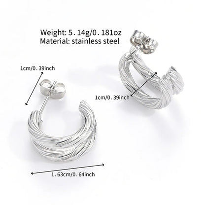 1 Pair Simple Style Classic Style Solid Color Polishing Stainless Steel Ear Studs