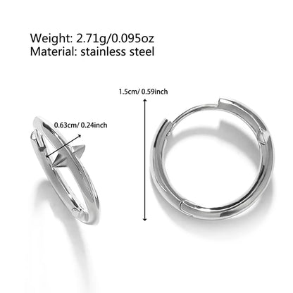 1 Pair Simple Style Classic Style Solid Color Polishing Stainless Steel Earrings