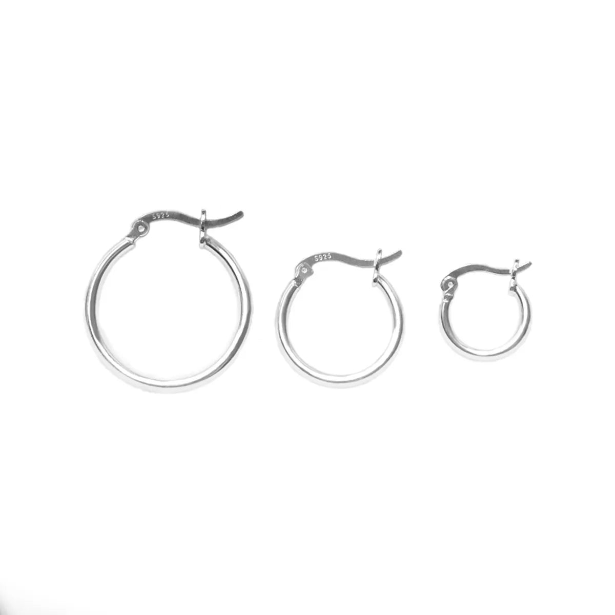 1 Pair Simple Style Classic Style Solid Color Polishing Sterling Silver Earrings