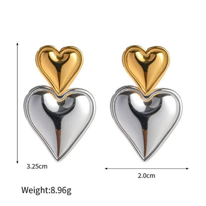 1 Pair Simple Style Classic Style Solid Color Stainless Steel 18K Gold Plated Drop Earrings