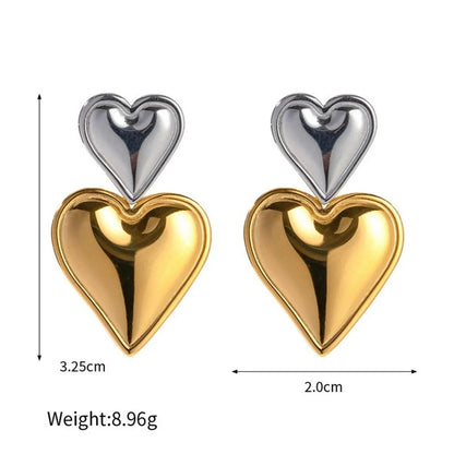 1 Pair Simple Style Classic Style Solid Color Stainless Steel 18K Gold Plated Drop Earrings