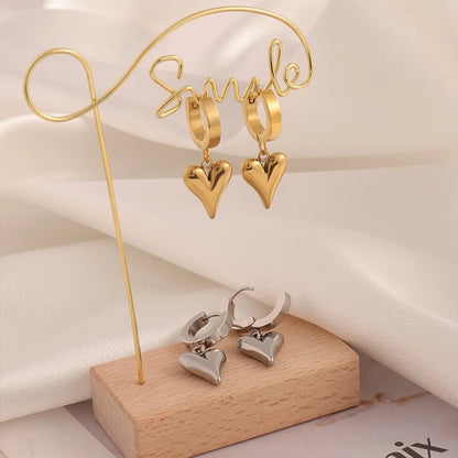 1 Pair Simple Style Classic Style Solid Color Stainless Steel Drop Earrings