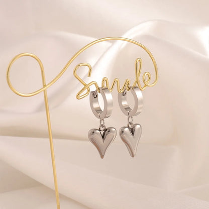 1 Pair Simple Style Classic Style Solid Color Stainless Steel Drop Earrings