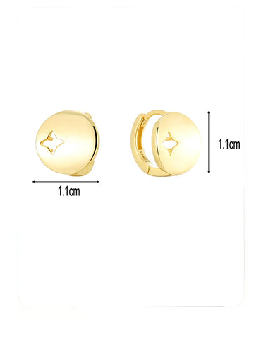 1 Pair Simple Style Classic Style Solid Color Star Plating Sterling Silver Ear Studs