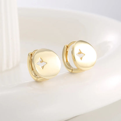 1 Pair Simple Style Classic Style Solid Color Star Plating Sterling Silver Ear Studs