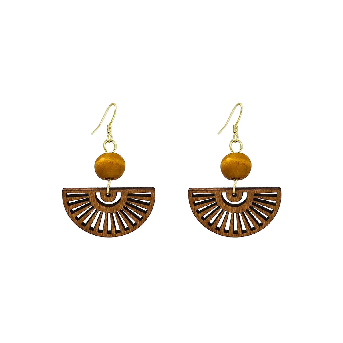 1 Pair Simple Style Classic Style Solid Color Wood Drop Earrings