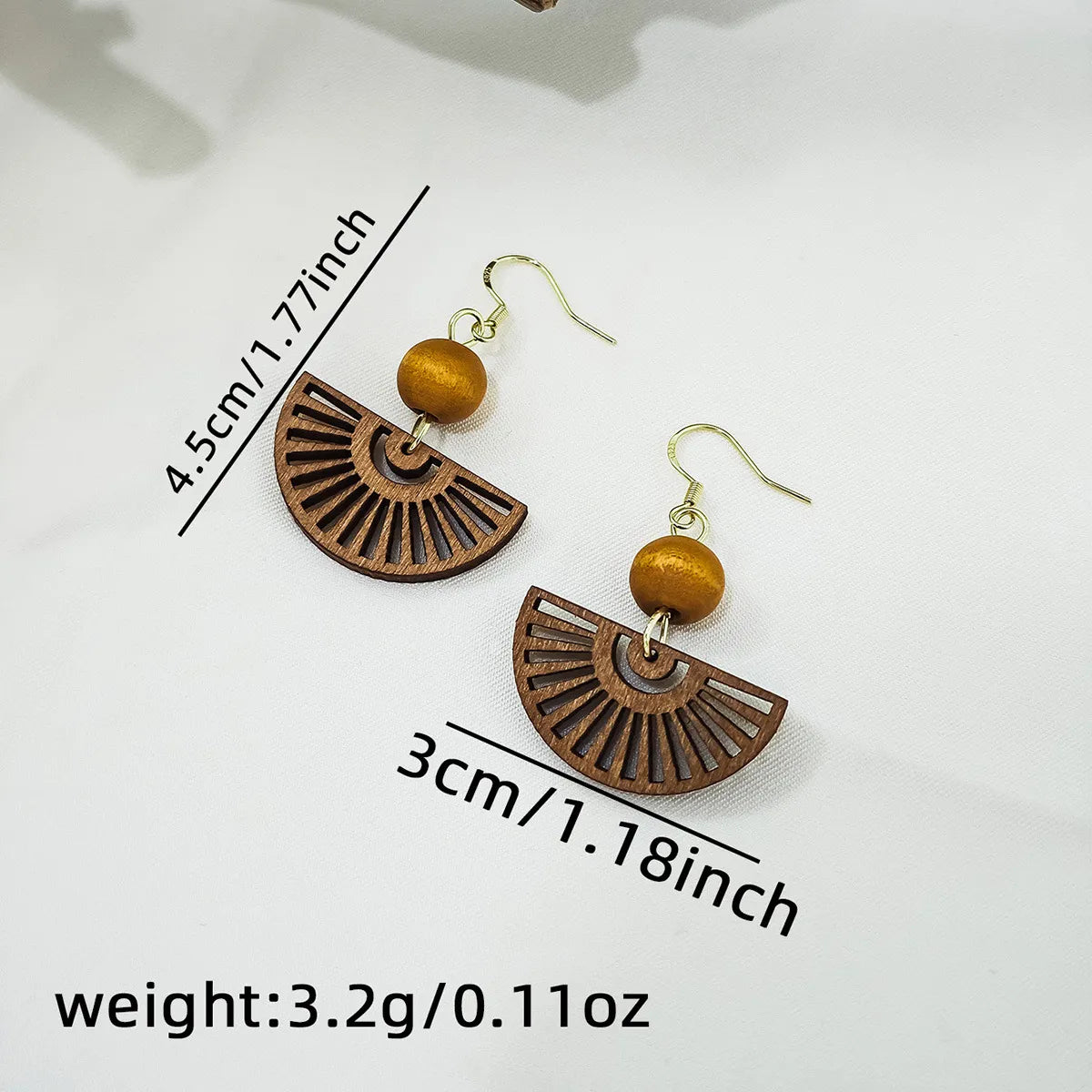 1 Pair Simple Style Classic Style Solid Color Wood Drop Earrings