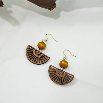 1 Pair Simple Style Classic Style Solid Color Wood Drop Earrings