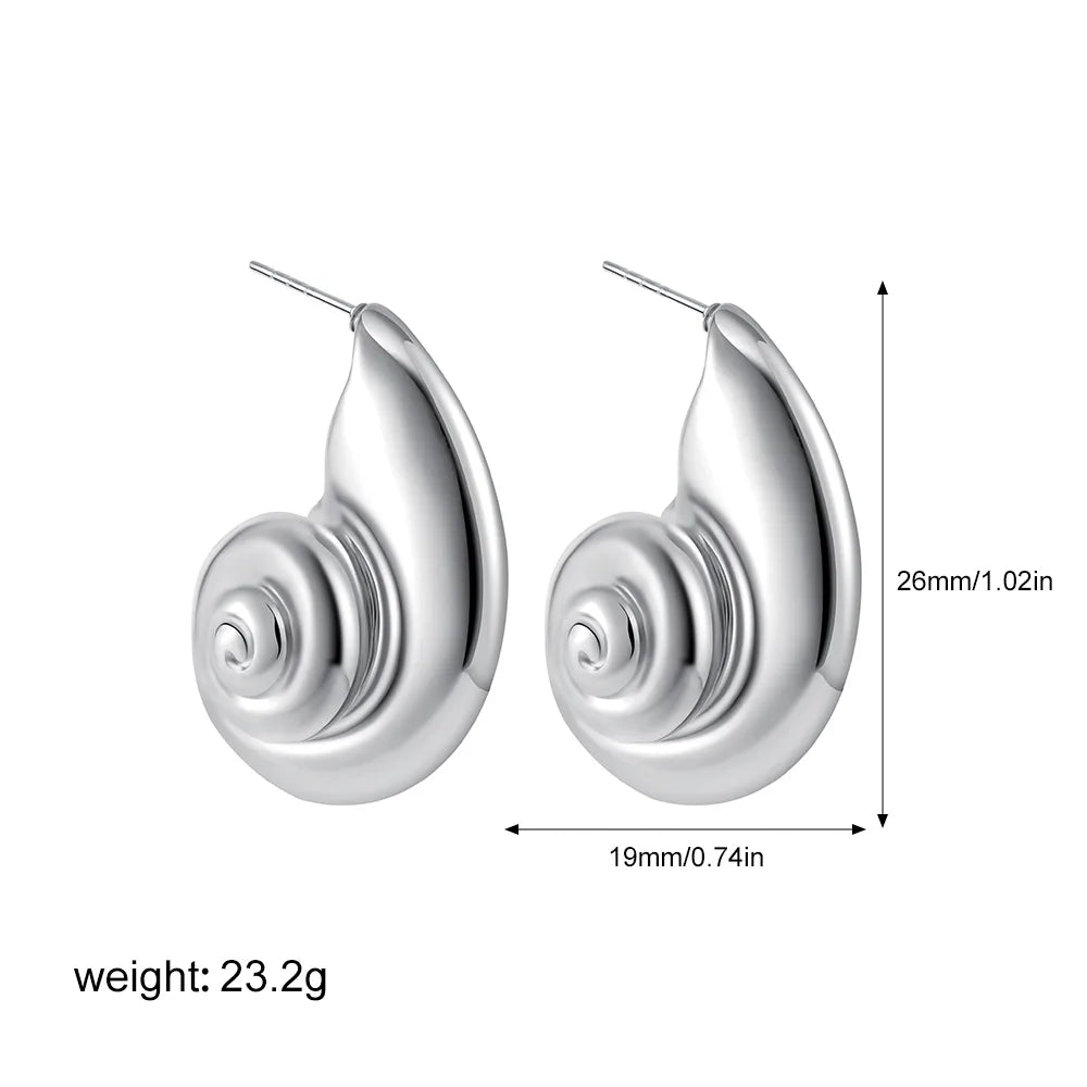 1 Pair Simple Style Classic Style Spiral Copper Ear Studs