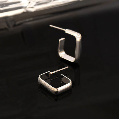 1 Pair Simple Style Classic Style Square Plating Iron Ear Studs