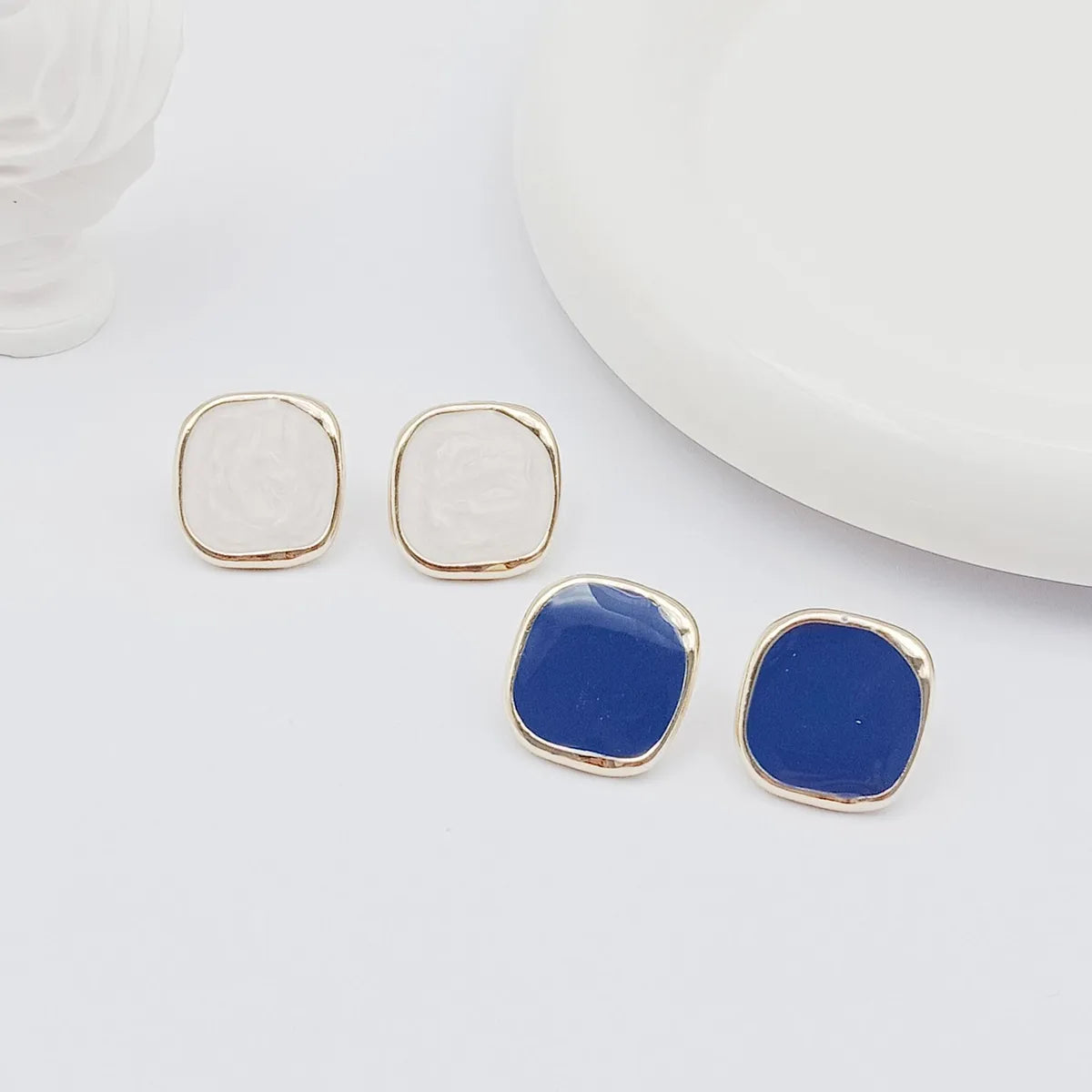 1 Pair Simple Style Classic Style Square Stoving Varnish Alloy Ear Studs