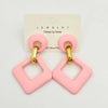 1 Pair Simple Style Classic Style Square Stoving Varnish Arylic Drop Earrings