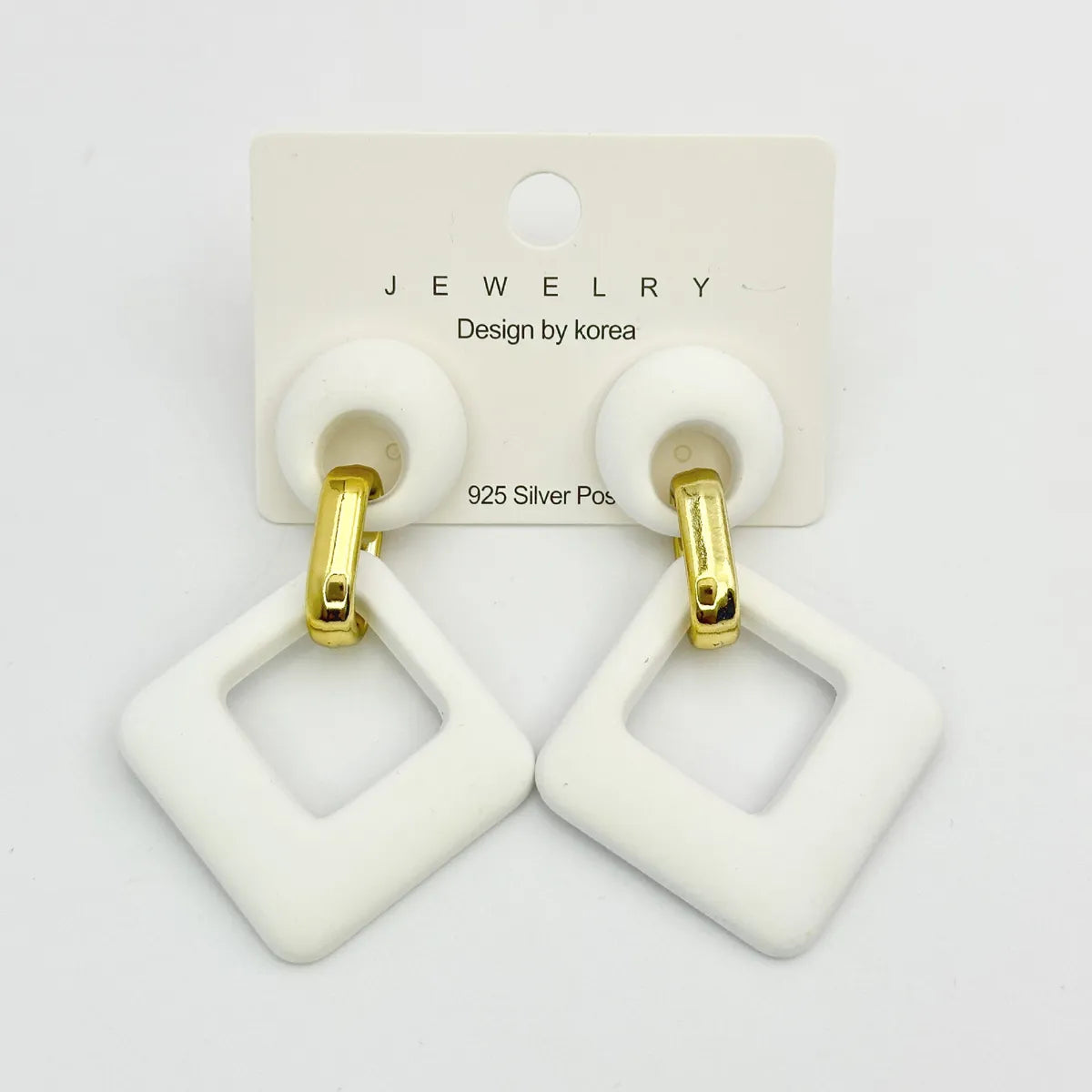 1 Pair Simple Style Classic Style Square Stoving Varnish Arylic Drop Earrings