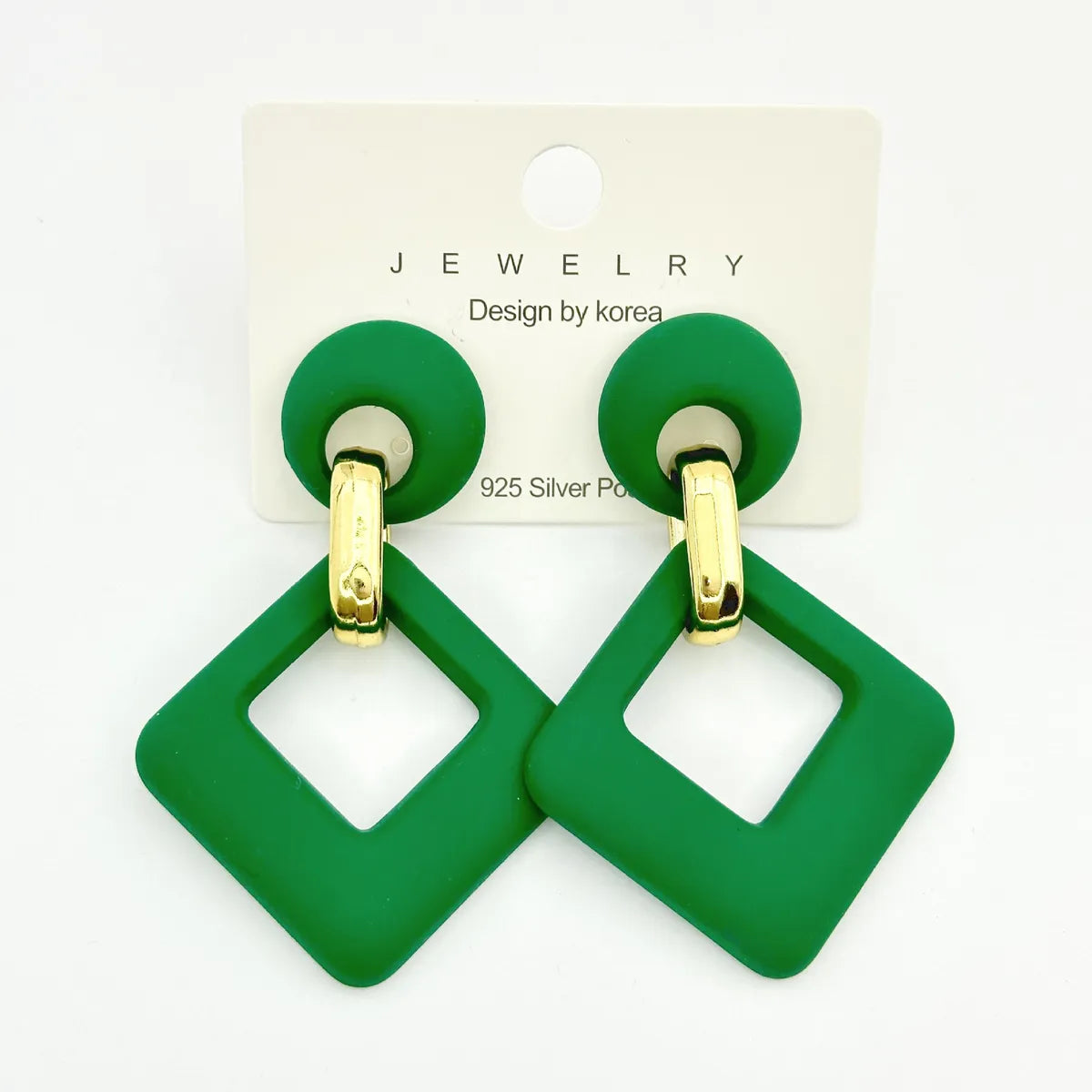 1 Pair Simple Style Classic Style Square Stoving Varnish Arylic Drop Earrings