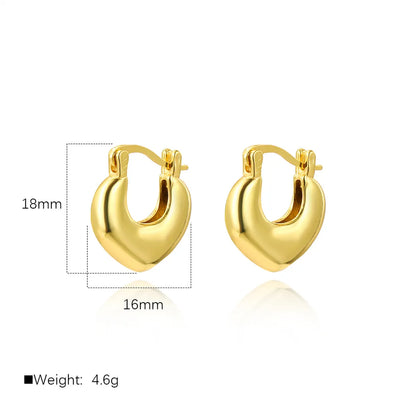 1 Pair Simple Style Classic Style Star Heart Shape Copper 18K Gold Plated Earrings