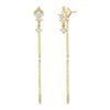 1 Pair Simple Style Classic Style Star Inlay Copper Rhinestones Drop Earrings