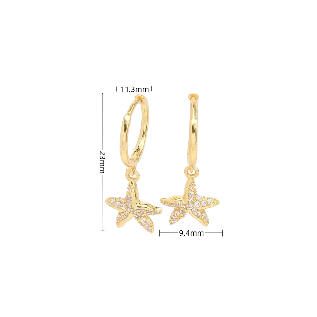 1 Pair Simple Style Classic Style Star Inlay Sterling Silver Zircon Drop Earrings