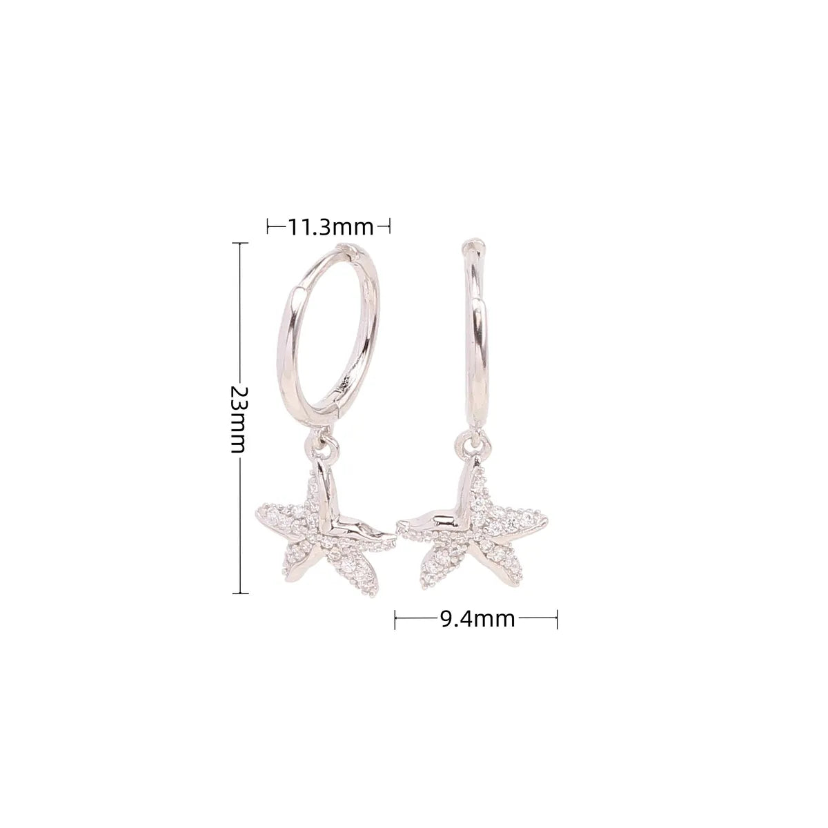 1 Pair Simple Style Classic Style Star Inlay Sterling Silver Zircon Drop Earrings