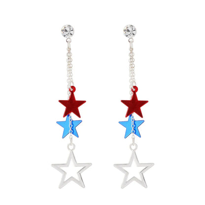 1 Pair Simple Style Classic Style Star Plating Alloy Gold Plated Drop Earrings