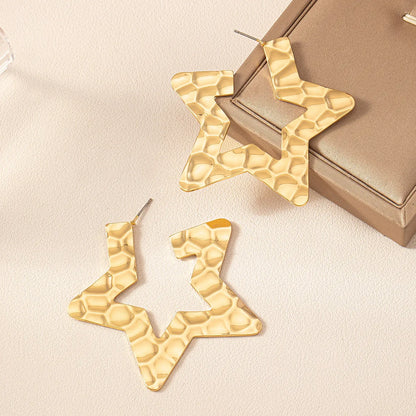 1 Pair Simple Style Classic Style Star Plating Ferroalloy Ear Studs