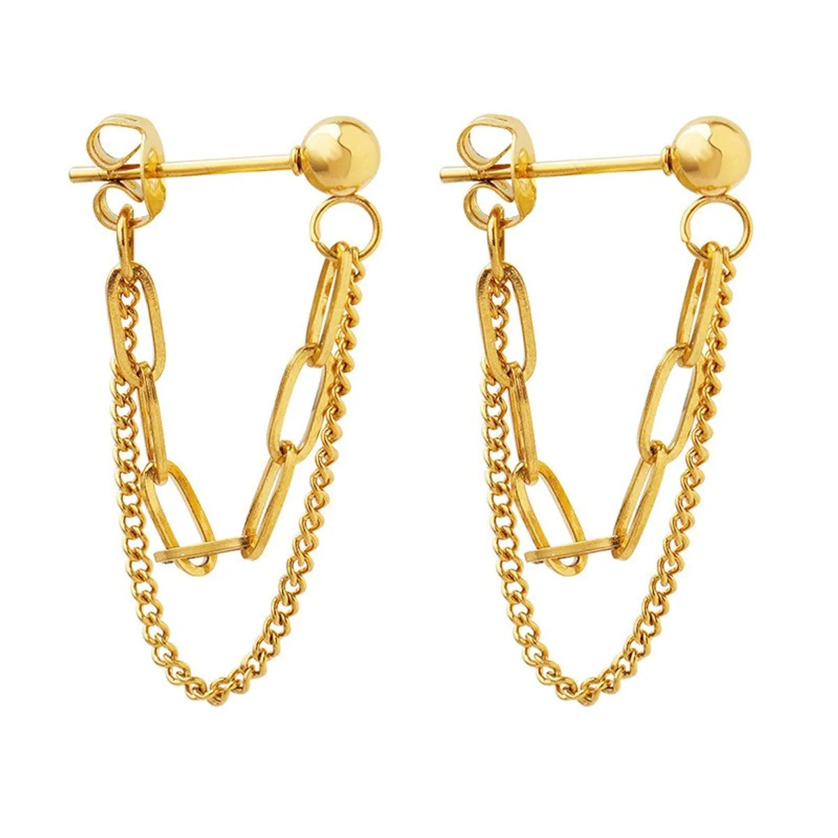 1 Pair Simple Style Classic Style Streetwear Geometric Plating 304 Stainless Steel 18K Gold Plated Ear Studs