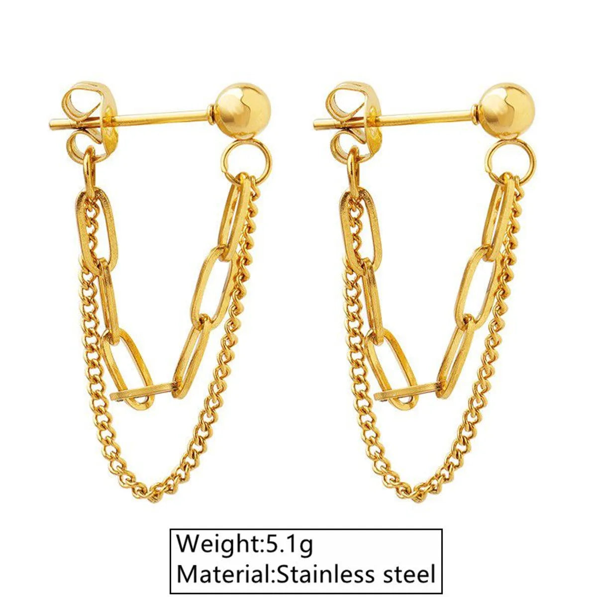 1 Pair Simple Style Classic Style Streetwear Geometric Plating 304 Stainless Steel 18K Gold Plated Ear Studs