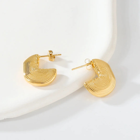 1 Pair Simple Style Classic Style Swirl Pattern Plating 304 Stainless Steel 18K Gold Plated Ear Studs